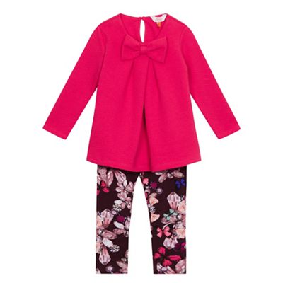 Baker by Ted Baker Girls' pink top and floral trousers set